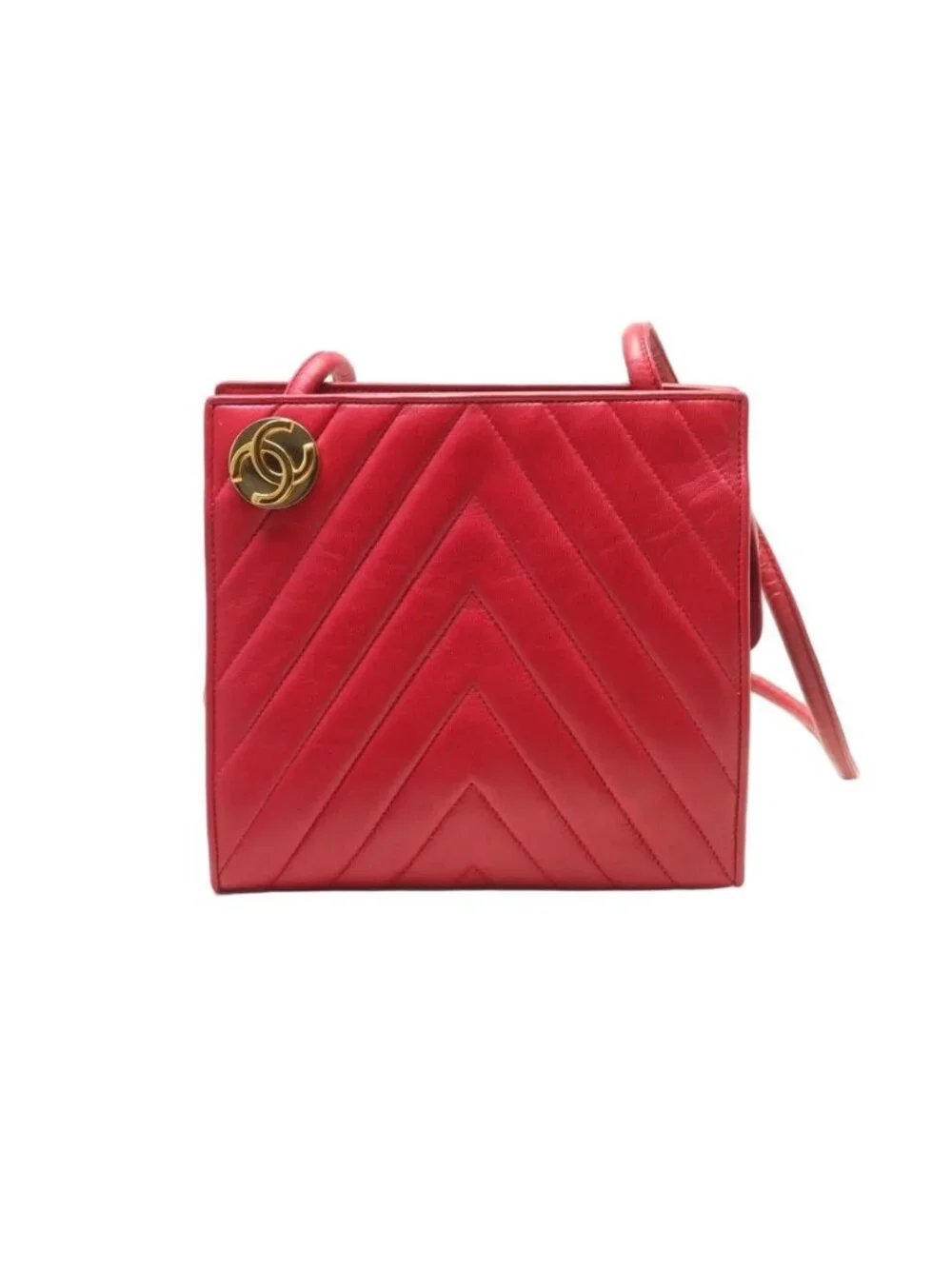 Chanel V-stitch Lambskin Shoulder Bag